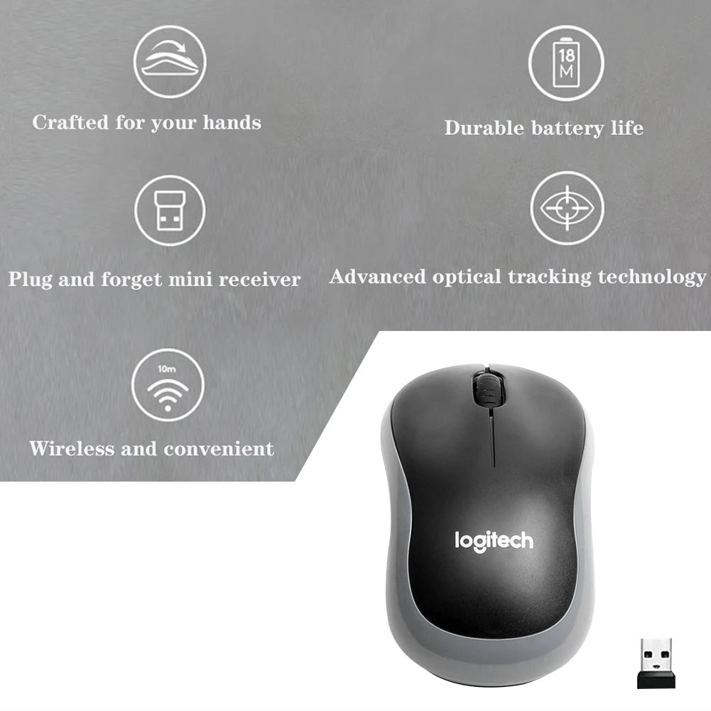 Logitech M185 – Reliable 2.4GHz Wireless Mouse with USB Receiver, 1000 DPI Precision, Works with Windows, Mac & Chrome OS